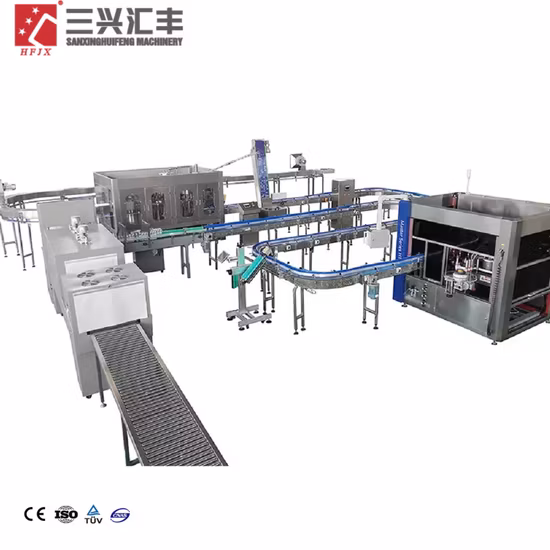 Automatic Pet Glass Bottle Carbonated Drink Soda Flavored Drink Pure Water Juice Beverage Oil Sauce Wine Beer Detergent Making Filling Labeling Packing Machine