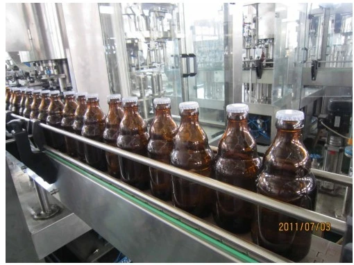 Glass Bottle Carbonated Soft Drink Beer Washing Filling Crown Capping Labeling Packing Machine